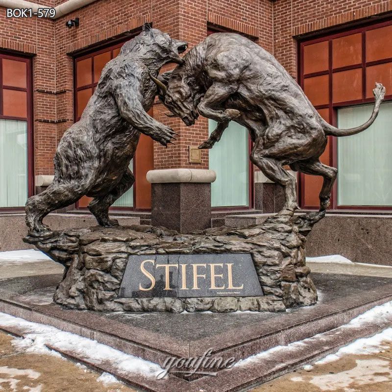 Bronze Stock Market Bull and Bear Statue for Sale