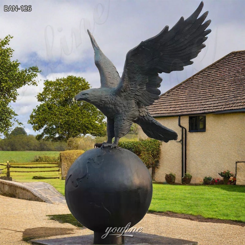 Bronze Eagle on Globe Ball Statue