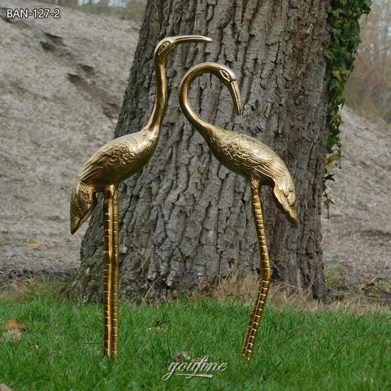 Gold Crane Statue for garden