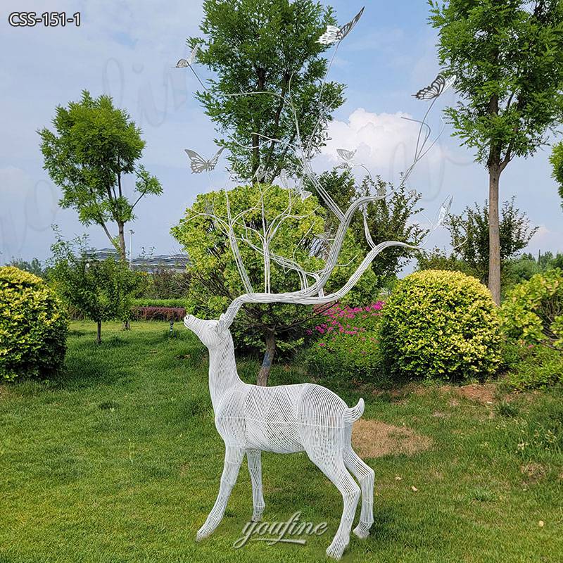 Stainless Steel Wire Deer Sculpture