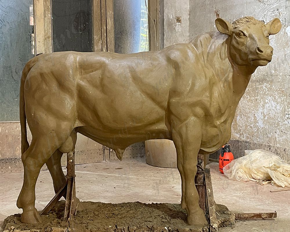 bronze cow statue clay model (1)