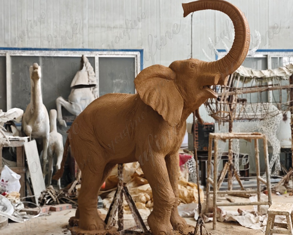 bronze elephant clay model (1)