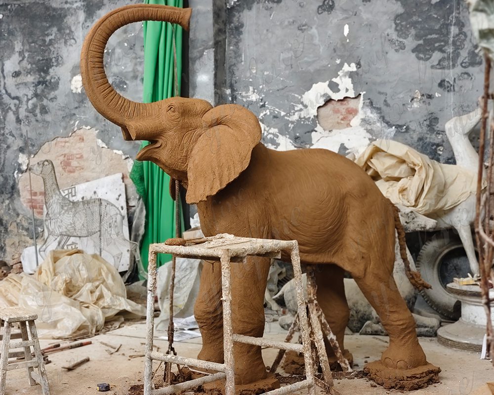 bronze elephant clay model (2)