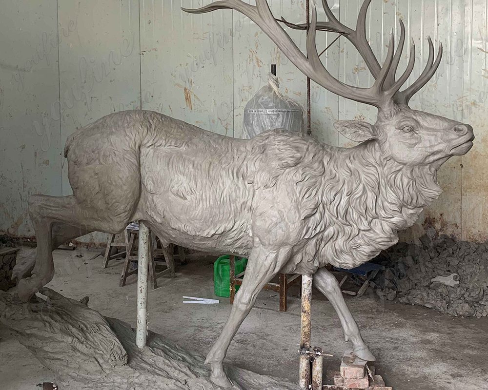 bronze elk statue clay model (3)