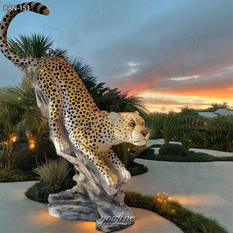 cheetah garden statue