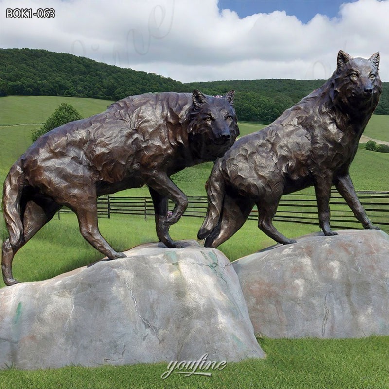 Bronze Large Outdoor Wolf Statue