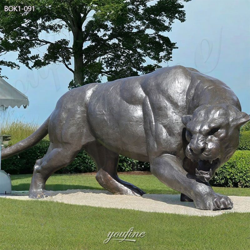 Bronze Jaguar Garden Statue