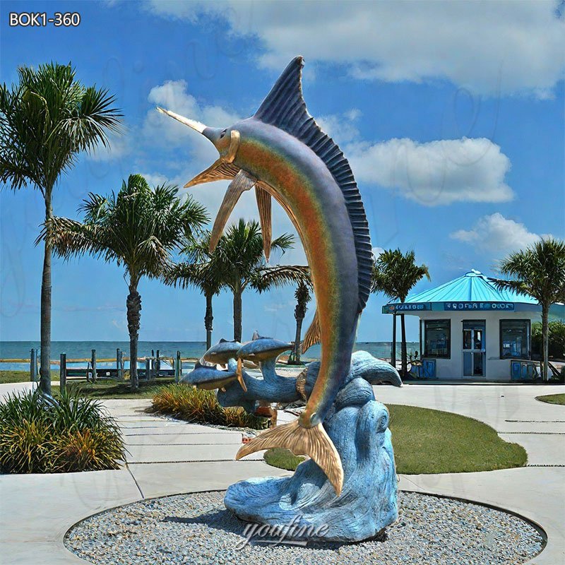 Large Bronze Marlin Fish Statue