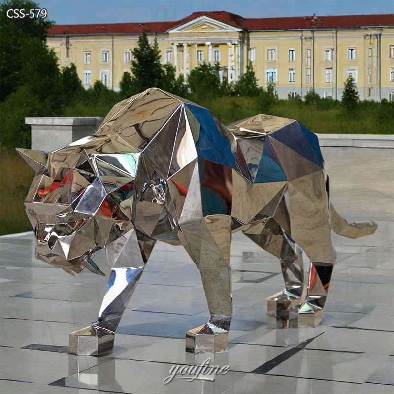 metal leopard statue