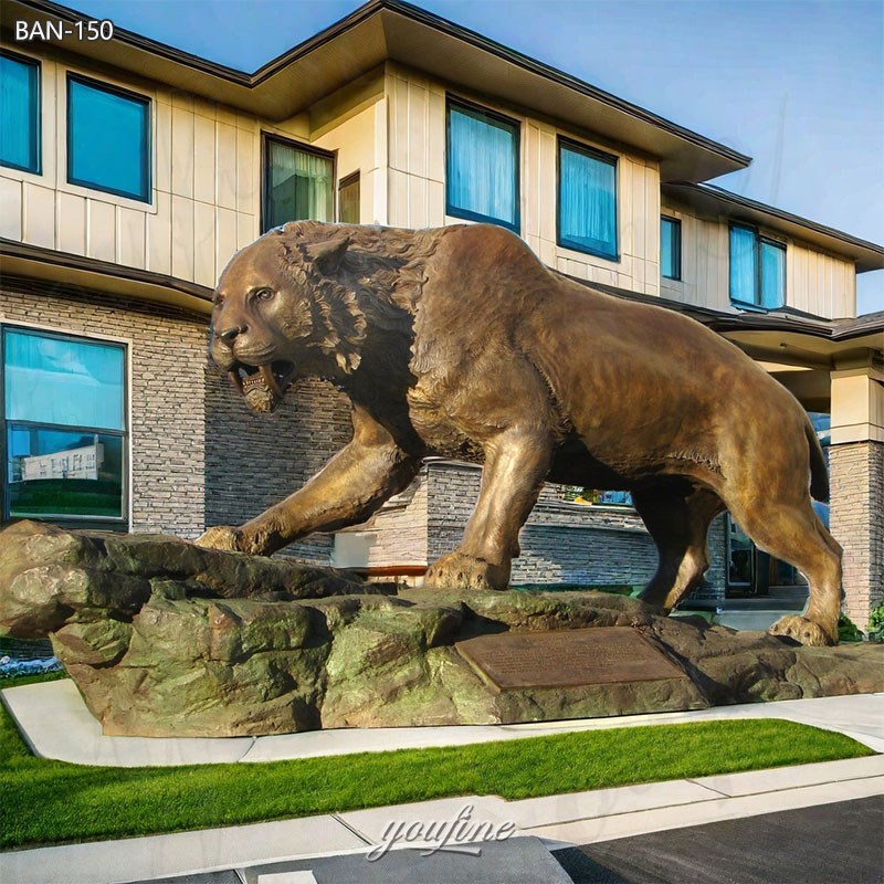 Bronze Saber Tooth Tiger Statue