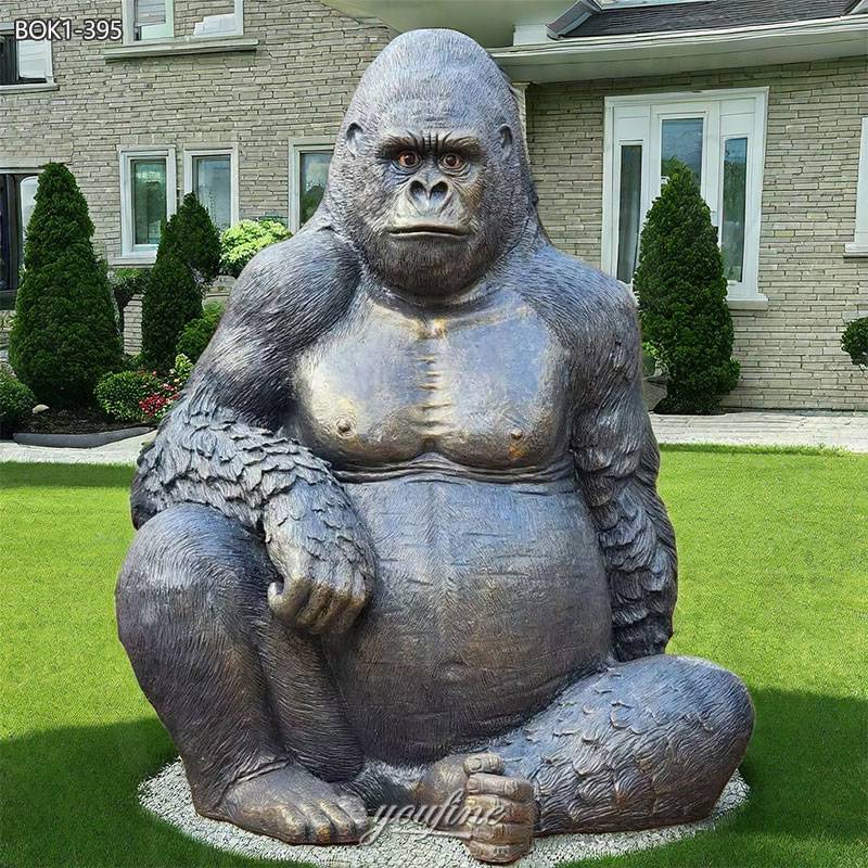 Bronze Sitting Gorilla Statue