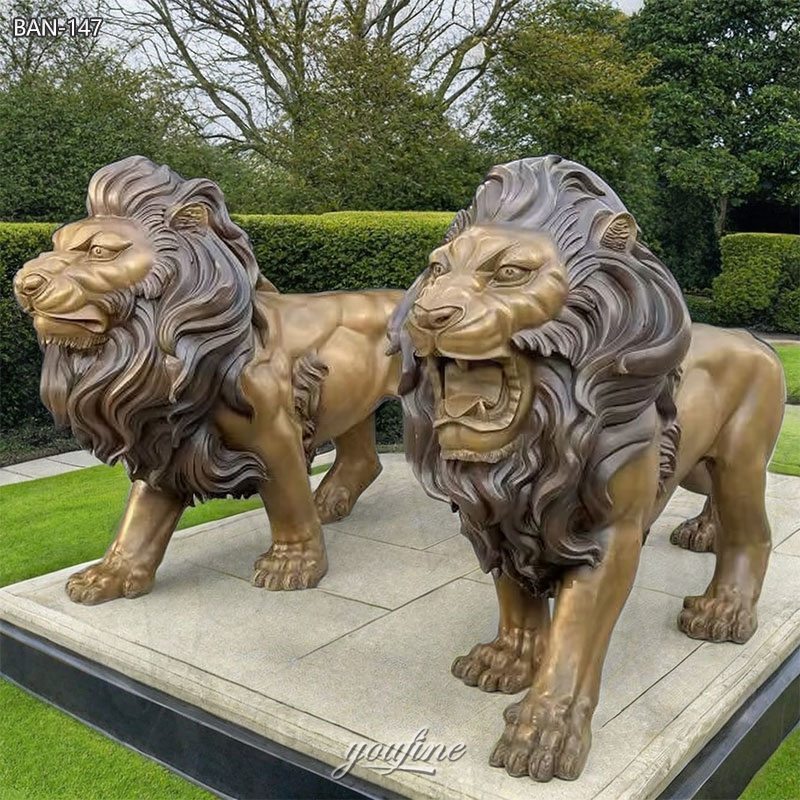 Bronze Standing Lion Statue