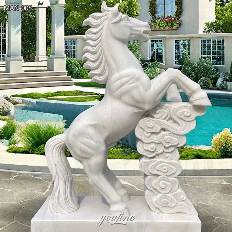 White Marble Horse Sculpture