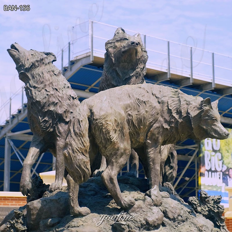 Bronze Wolf Pack Statue