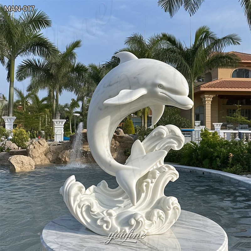 Marble Dolphin Sculpture