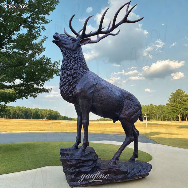 black bronze stag statue