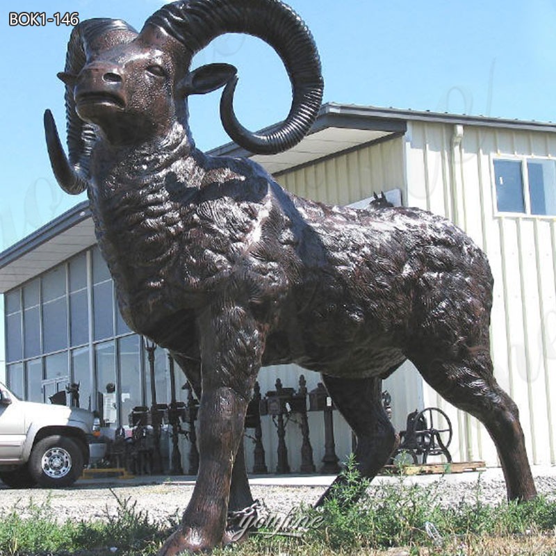 black bronze sheep sculpture