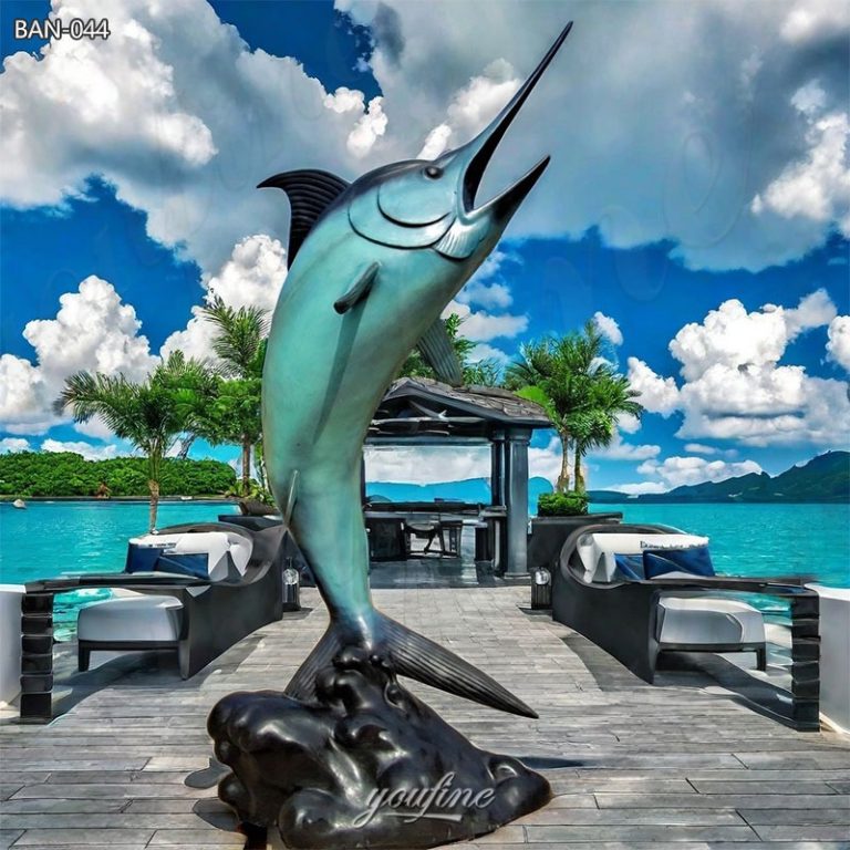 bronze blue marlin statue