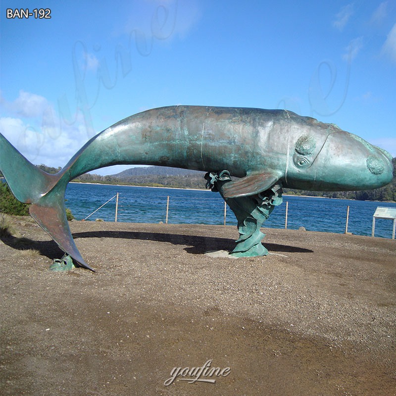 bronze blue whale statue