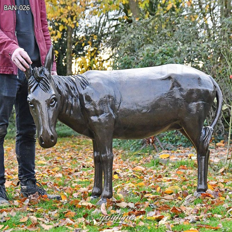 Bronze Burro Garden Statue