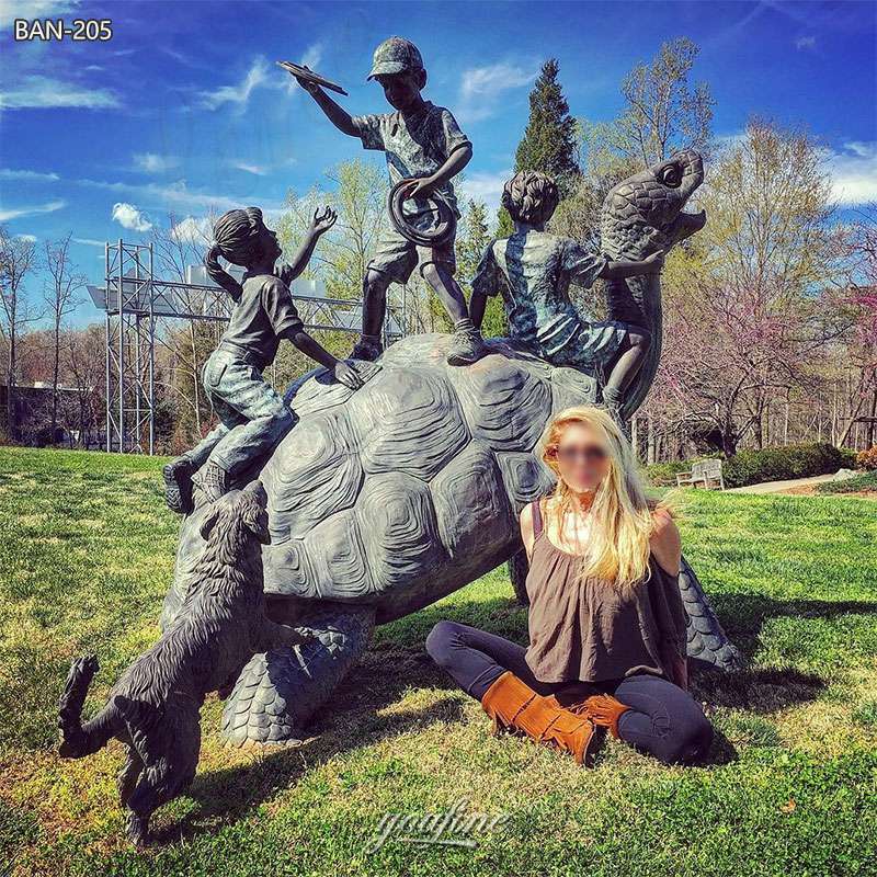 Bronze Garden Oasis Large Turtle Statue