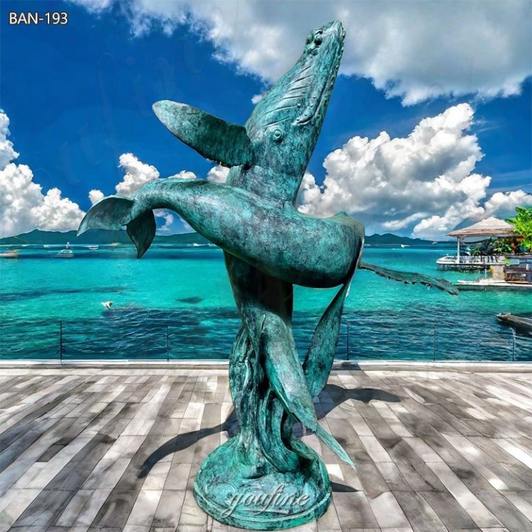 bronze humpback whale statue