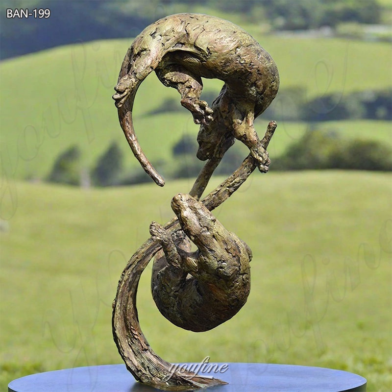 bronze lawn otter statue