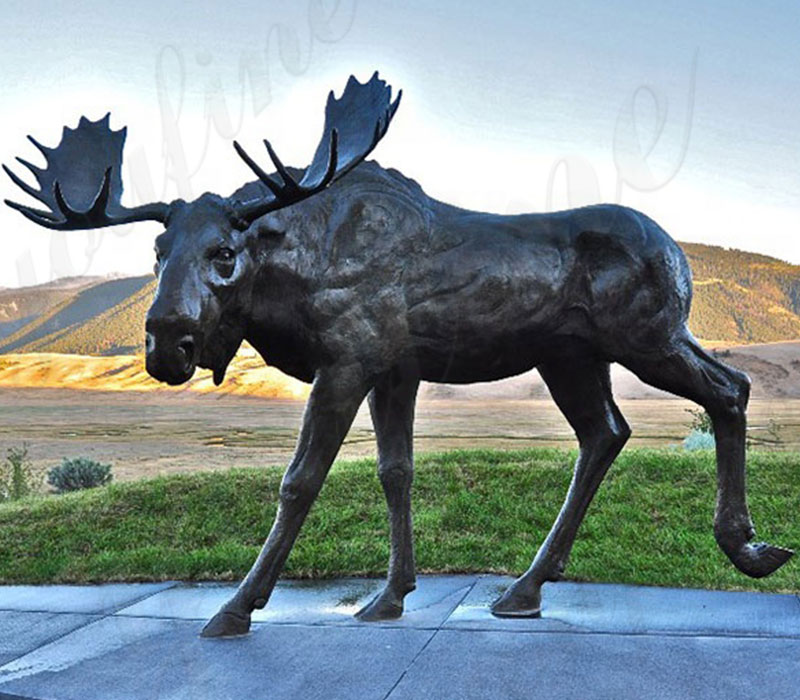 bronze moose statue