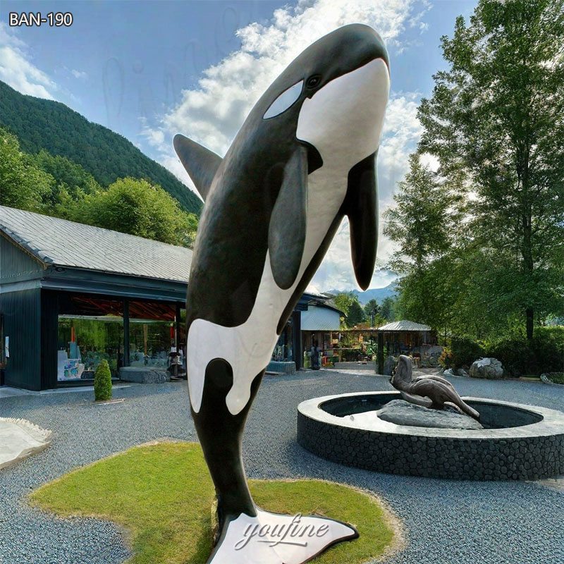 bronze orca whale statue