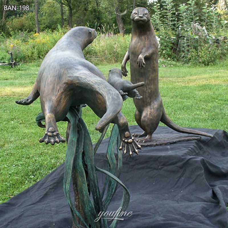 bronze sea otter sculpture