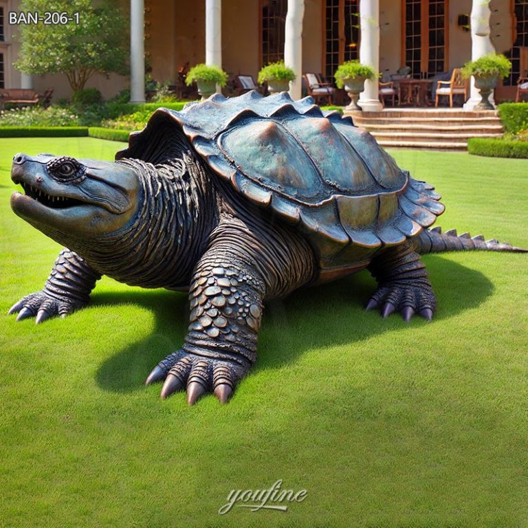 bronze snapping turtle sculpture