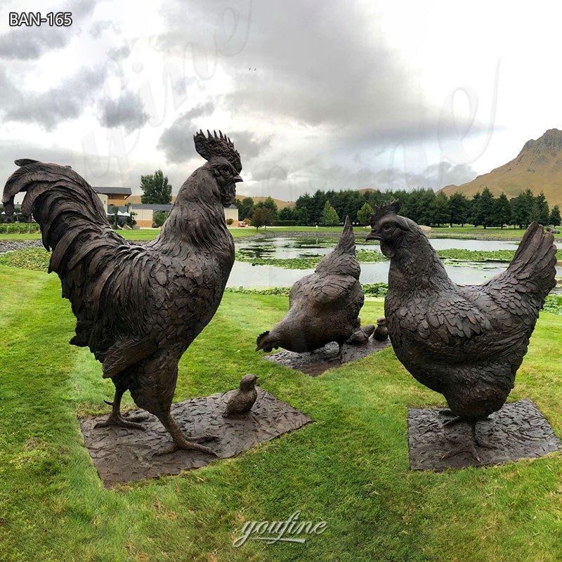 giant chicken bronze sculpture