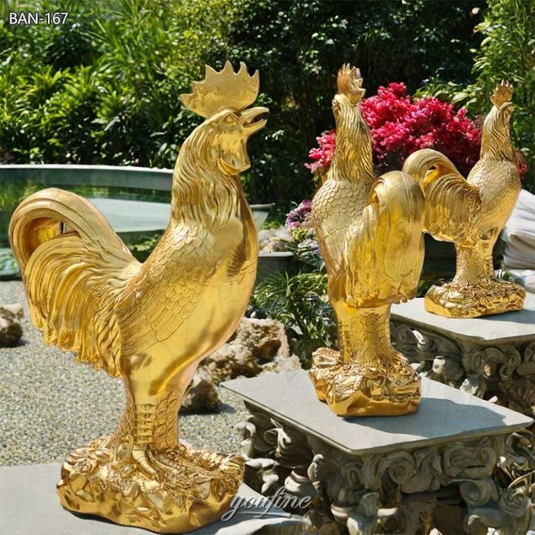 golden chicken sculpture