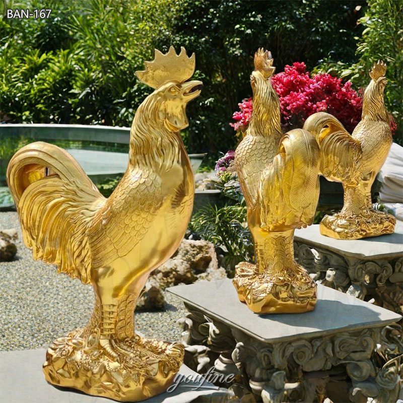 Bronze Golden Chicken Statue