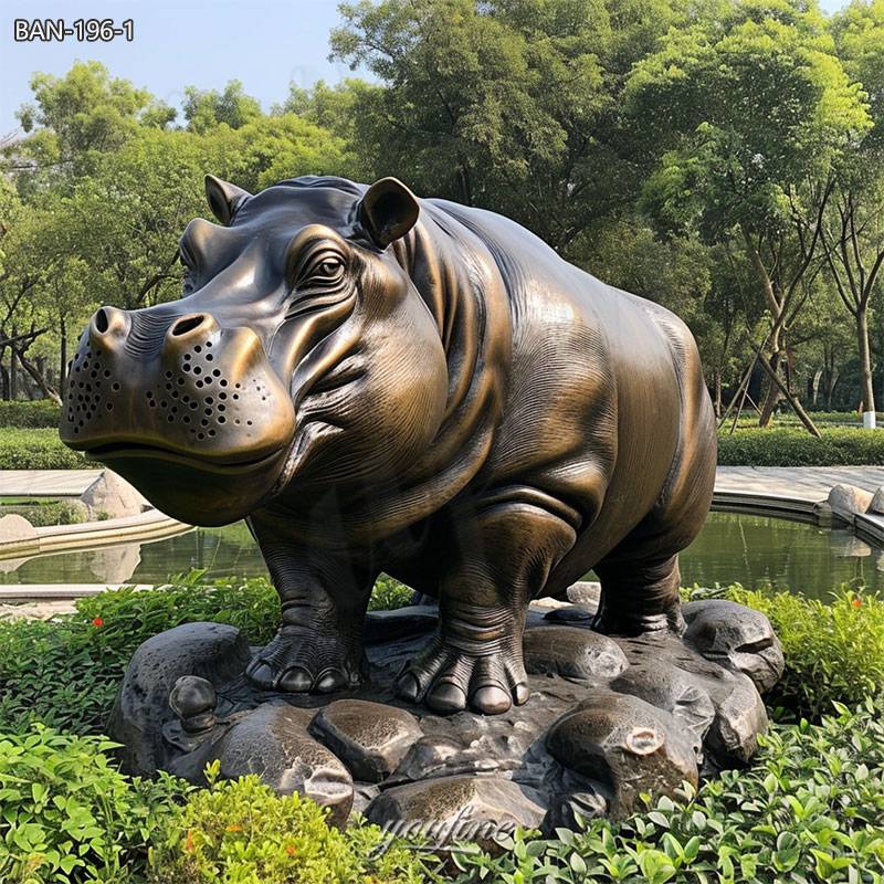 hippo yard statue