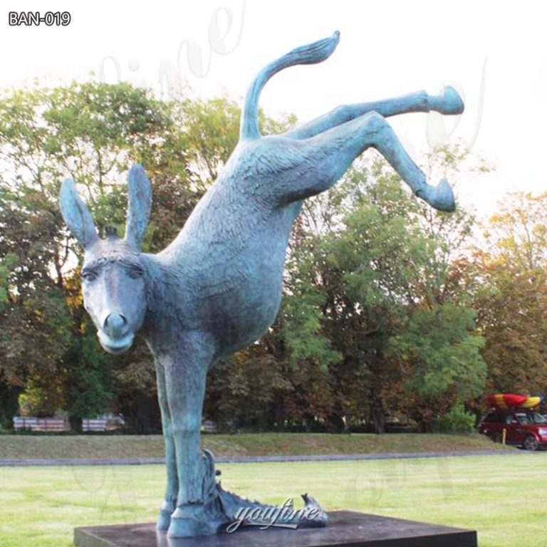 large bronze donkey statue