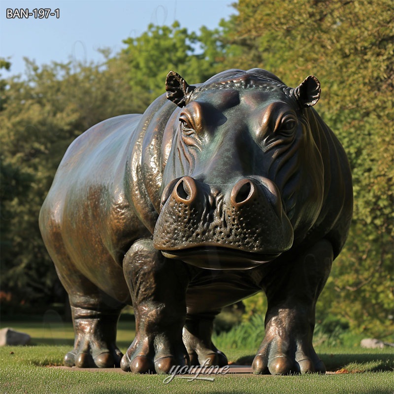 Bronze Large Hippo Statue