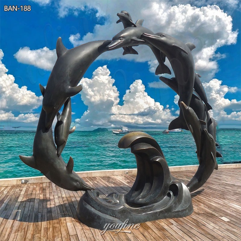 large outdoor dolphin statue