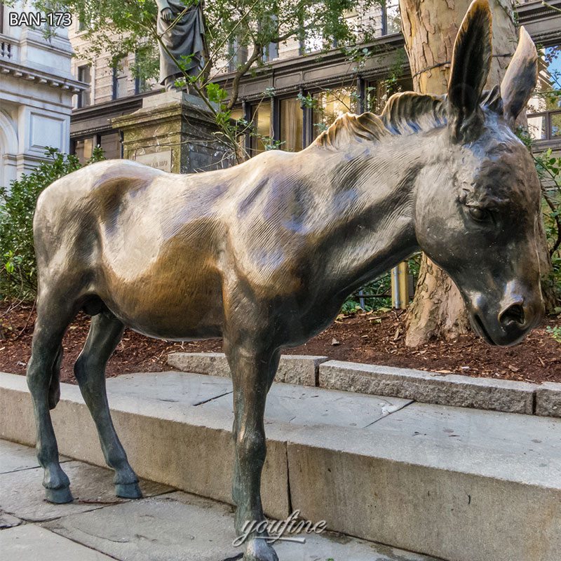 life size bronze donkey sculpture