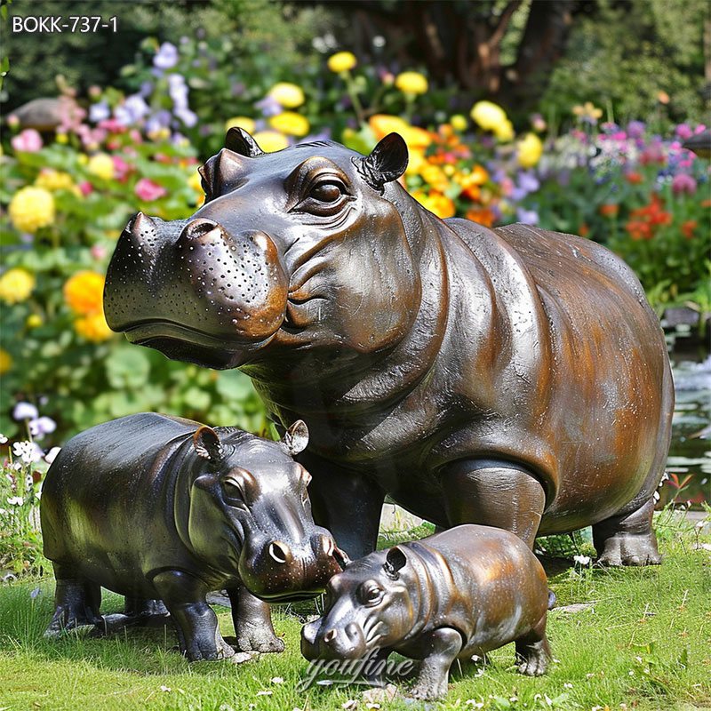 outdoor hippo statue