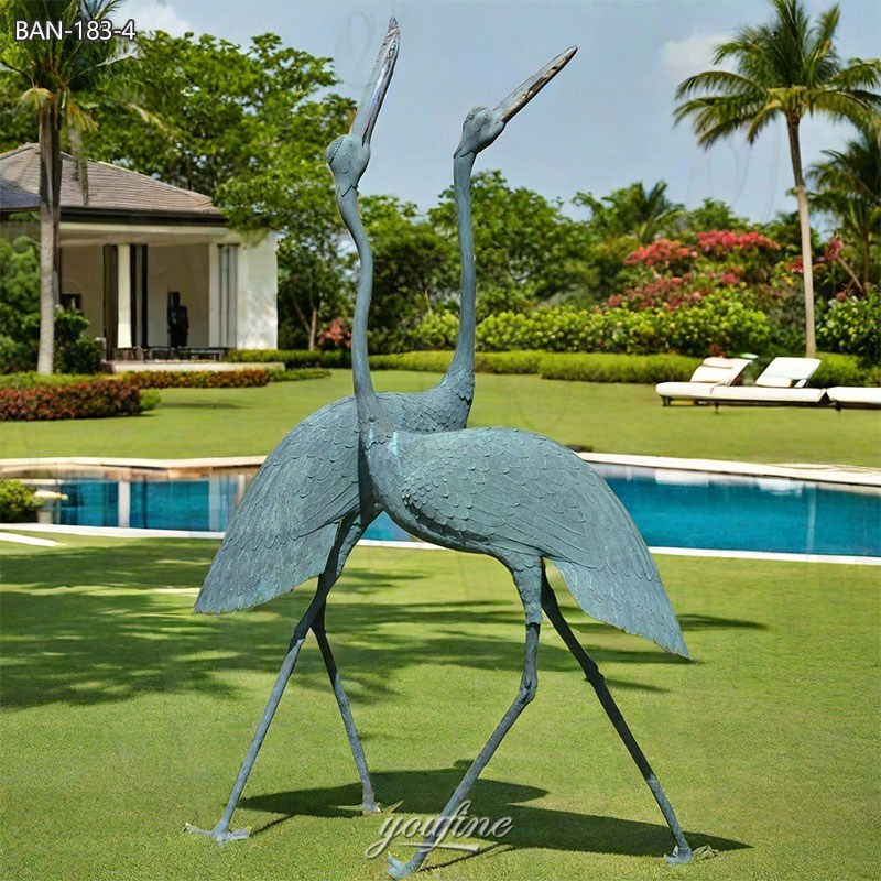 Bronze Sandhill Crane Garden Statues