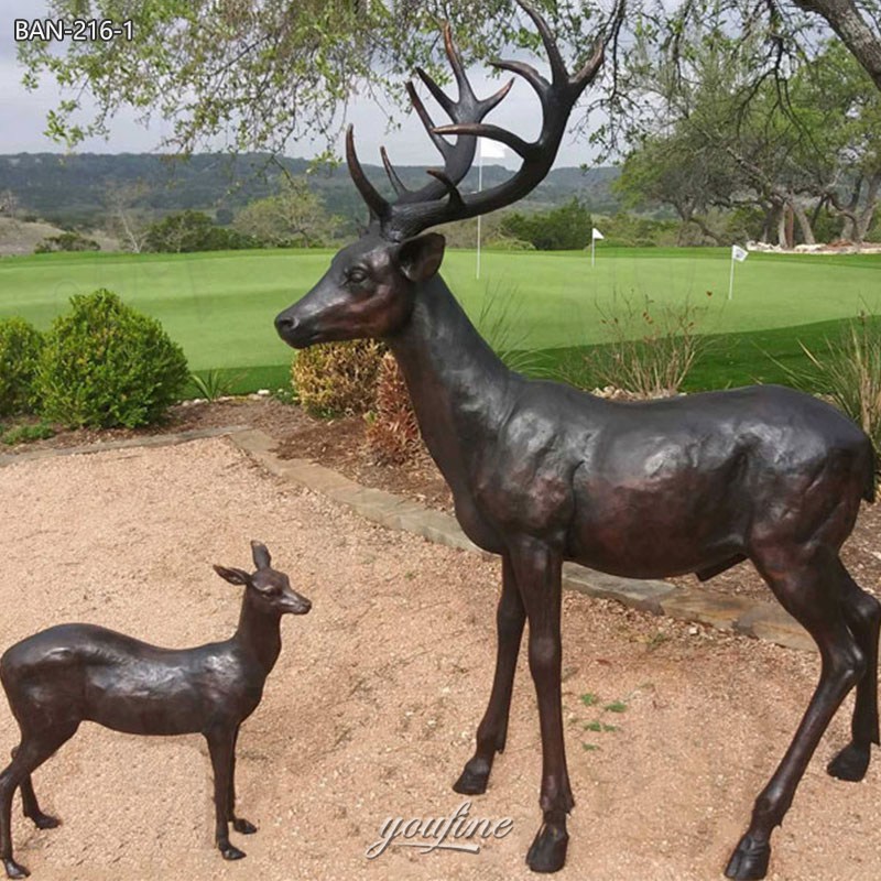 stag and doe garden ornaments