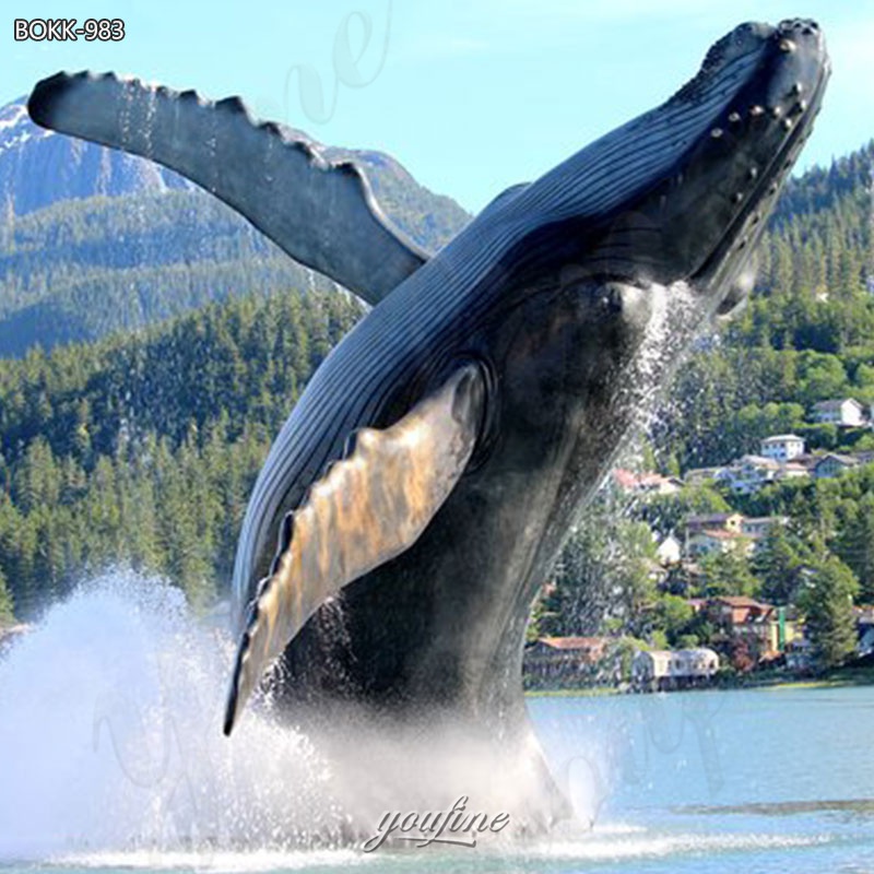 whale garden bronze sculpture