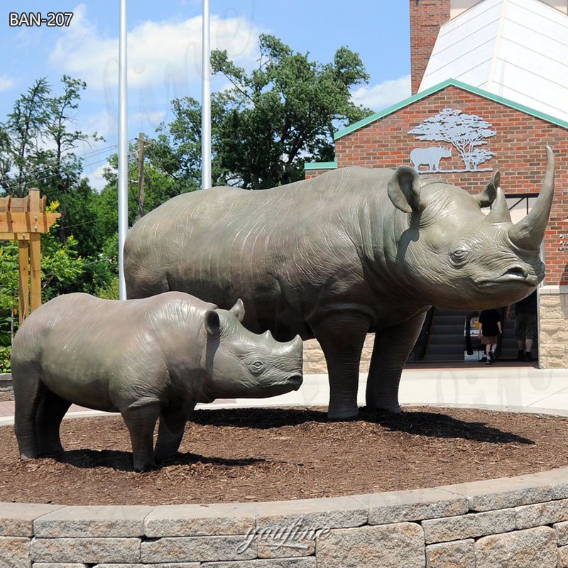 Bronze White Rhino Sculpture