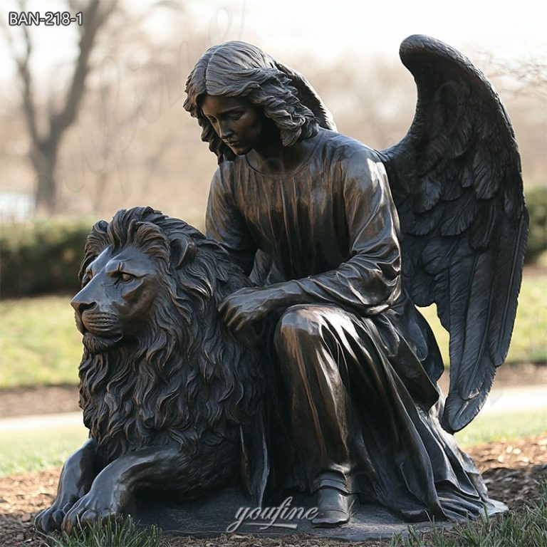 angel and lion statue