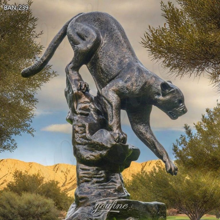 black cougar statue