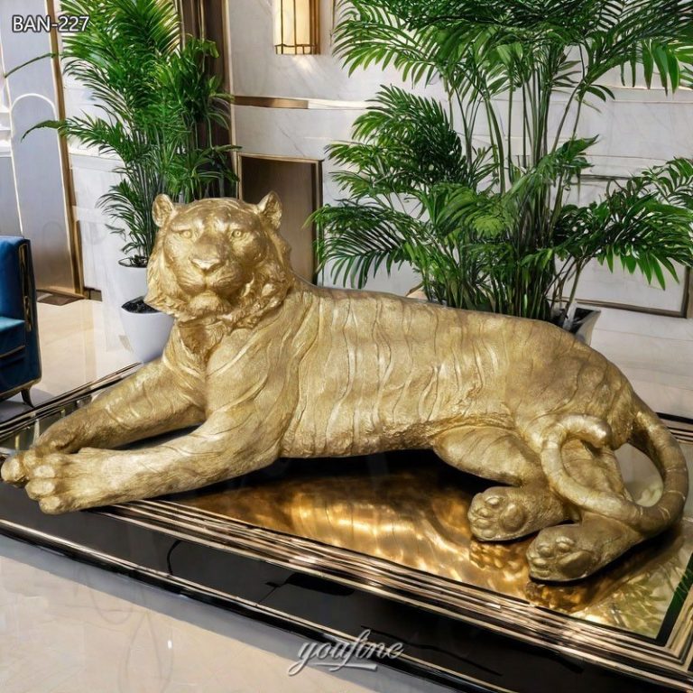 bronze gold tiger statue