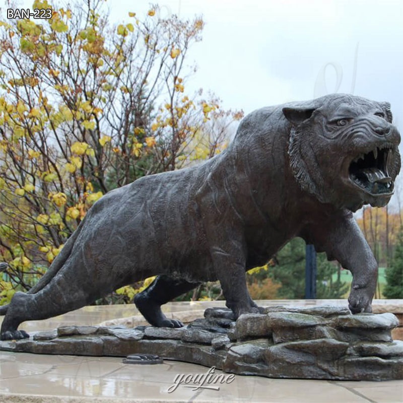 bronze guardian tiger sculpture