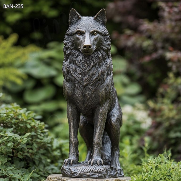 bronze large wolf statue