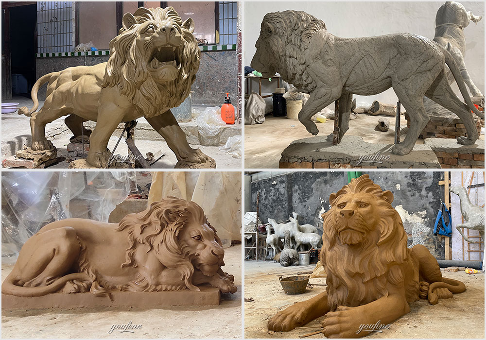 bronze-lion-clay-model